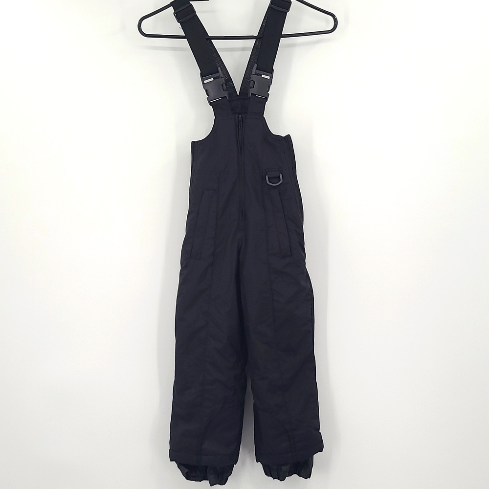 Sport Essentials 4 black zip front snow pants overalls pockets winter ski warm